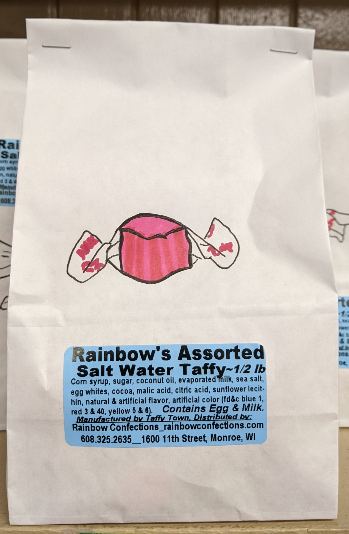 Rainbow's Assorted Salt Water Taffy 1/2lb Bag